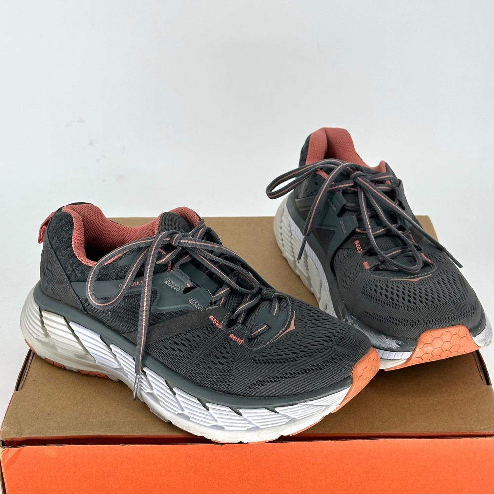 Hoka One Gaviota 2 Dark Shadow Lantana Athletic Running Sneaker Shoe Women's 8